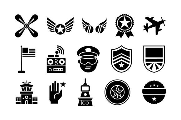 Air Force Pilot Vector Silhouette for Crafts & Graphics
