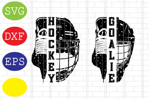 Distressed Split Hockey Goalie Helmet: Graphics for Crafts