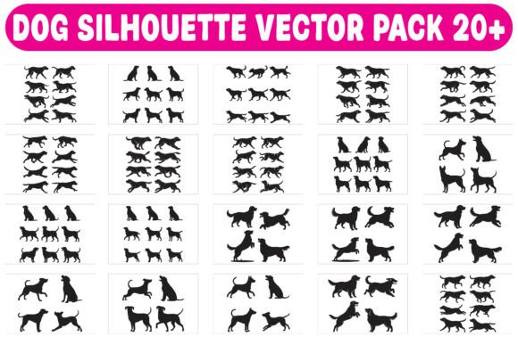 Dog Silhouette Vector Pack: Essential Graphics for Crafts