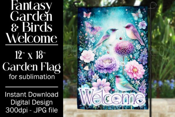 Famtasy Bird Garden Flag: Graphics for Crafts