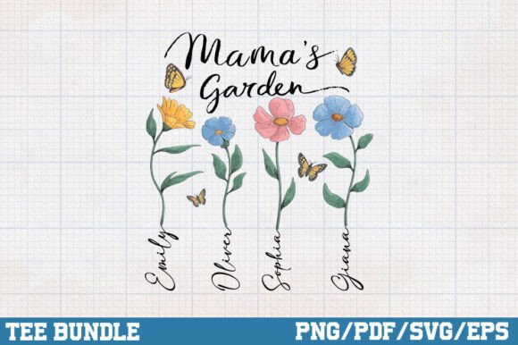 Mama's Garden Shirt PNG: Graphics for Crafts & Brands