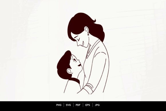 Mother and Child Loving Moment Svg: Graphics for Crafts