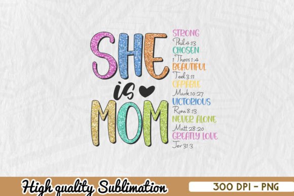 She is Mom Strong: Graphics for Crafts & Brands