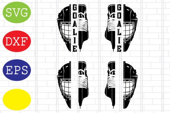 Split Goalie Mask and Ice Skate Svg: Graphics and Crafts